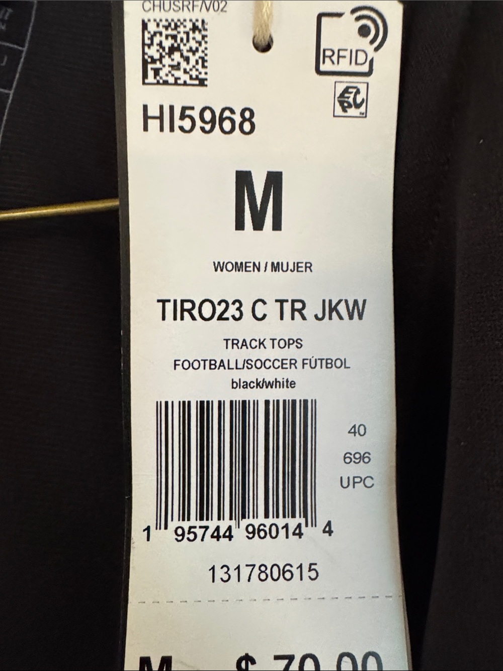 Adidas Black Women's Track Jacket - M (Tiro23) - Picture 5 of 5